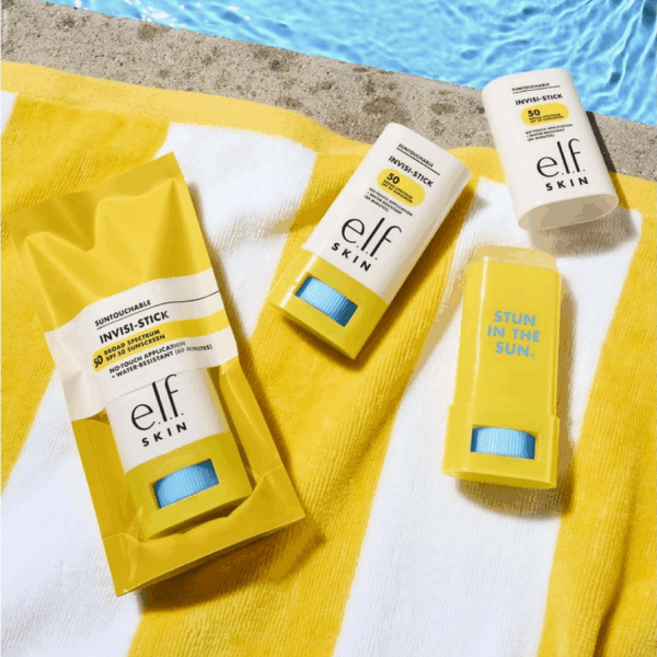e.l.f. SKIN Suntouchable Invisi-Stick SPF 50, Clear Sunscreen For A Natural Finish