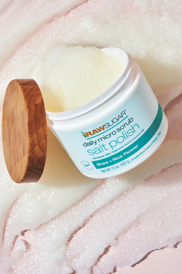 Raw Sugar Daily Micro Scrub Salt Polish - Shea + Rice Flower