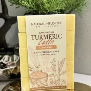 Natural Infusion New Zealand Exfoliating TURMERIC LATTE Soap Bars 5 Pk 17.6 oz Natural Infusion New Zealand Exfoliating TURMERIC LATTE Soap Bars 5 Pk 17.6 oz