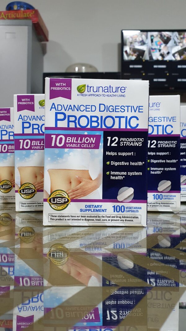 TruNature Advanced Digestive Probiotic, White, 100 Count