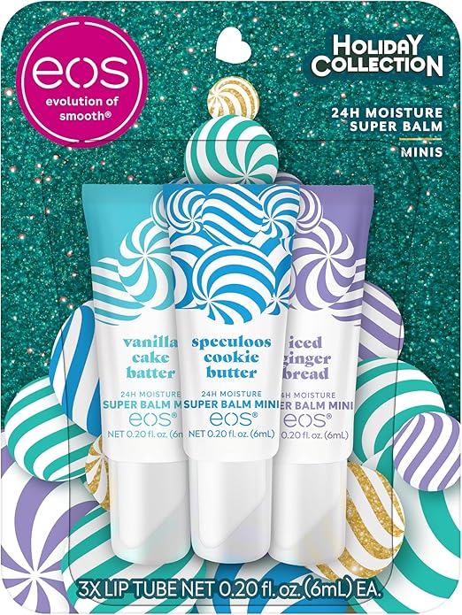 Eos Holiday 24H Moisture Mini Super Balm Set- Speculoos Cookie Butter,